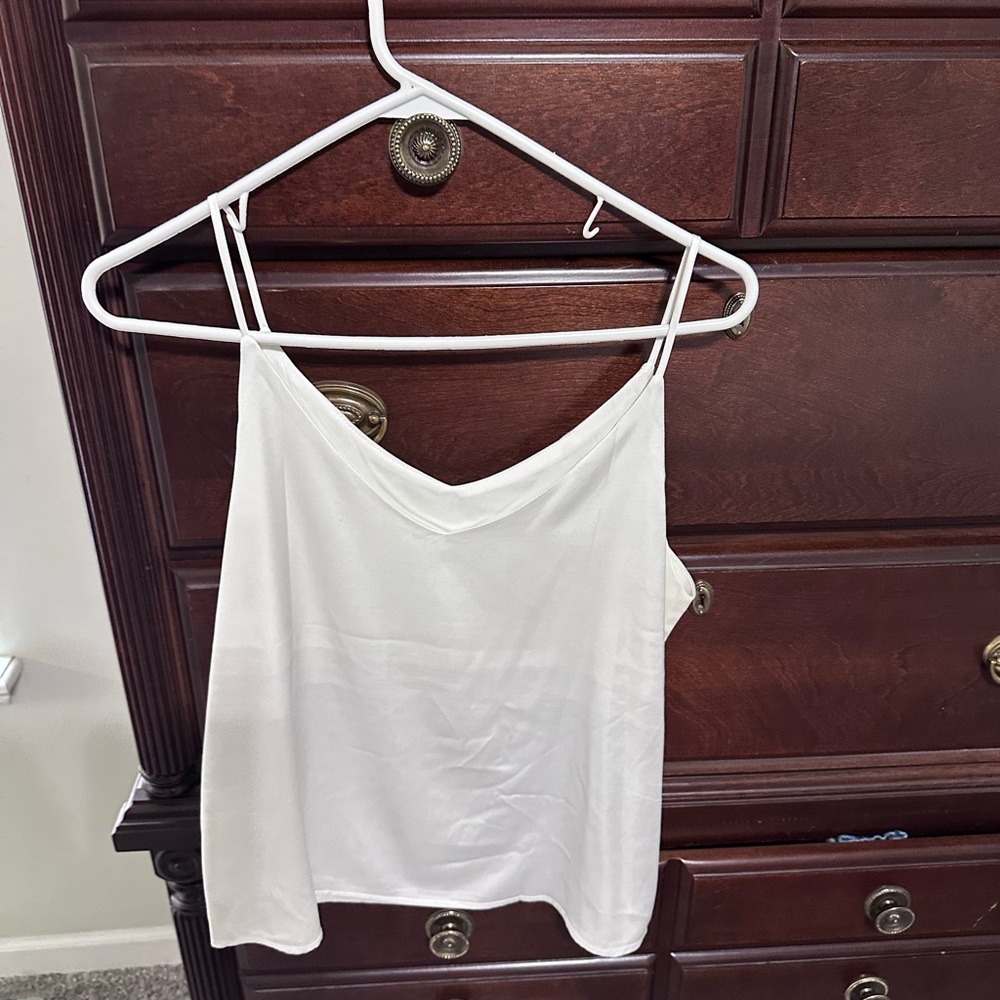 White Cropped Camisole with Relaxed Fit